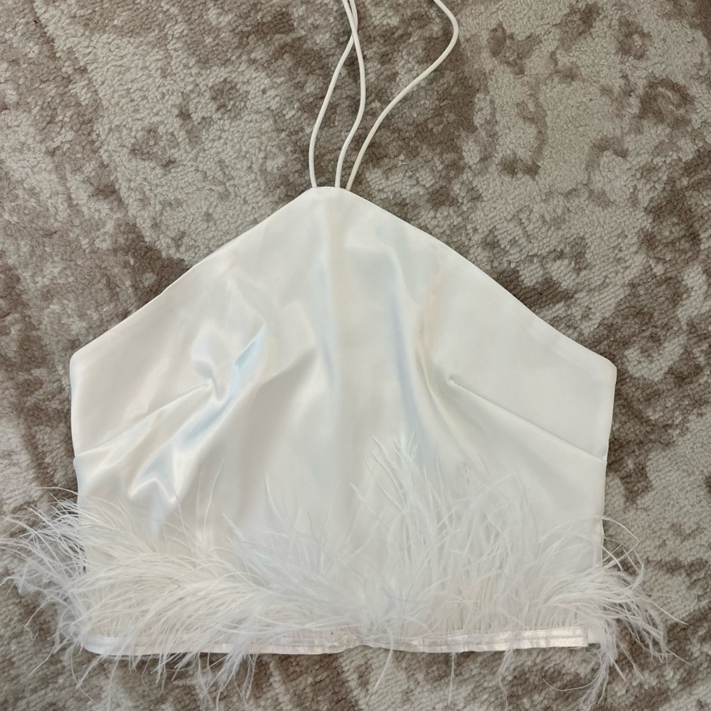 Fur Tie Crop Top